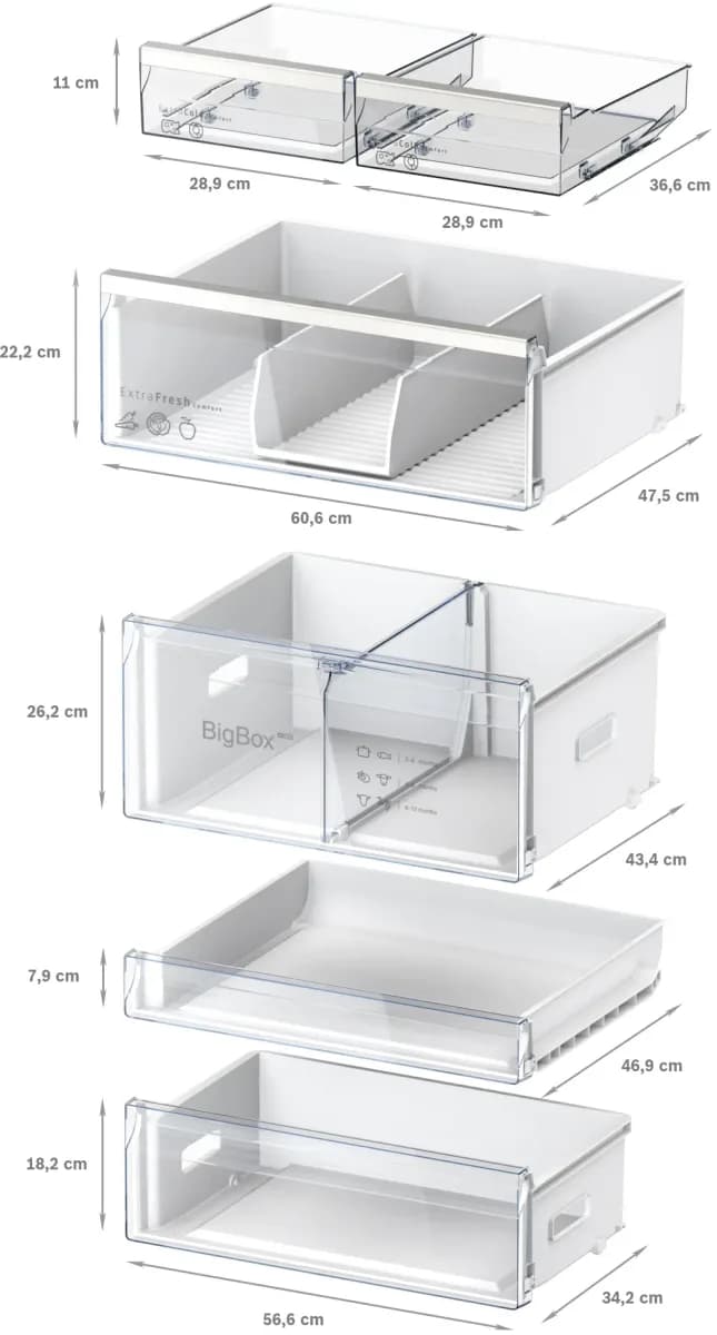 Profilo BD3076WCAP XL 526 Litre C Enerji Sınıfı Total No-Frost Alttan Donduruculu Beyaz Buzdolabı - 186x75 cm 7