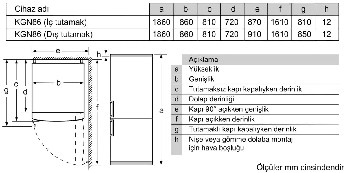 Profilo BD3086WCFP XXL 624 Litre Total No-Frost Alttan Donduruculu Beyaz Buzdolabı - 186x86 cm 7
