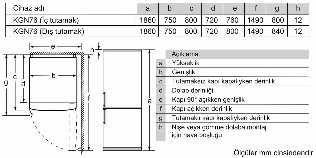 Profilo BD3076WECN XL 526 Litre E Enerji Sınıfı Total No-Frost Alttan Donduruculu Beyaz Buzdolabı - 186x75 cm 7
